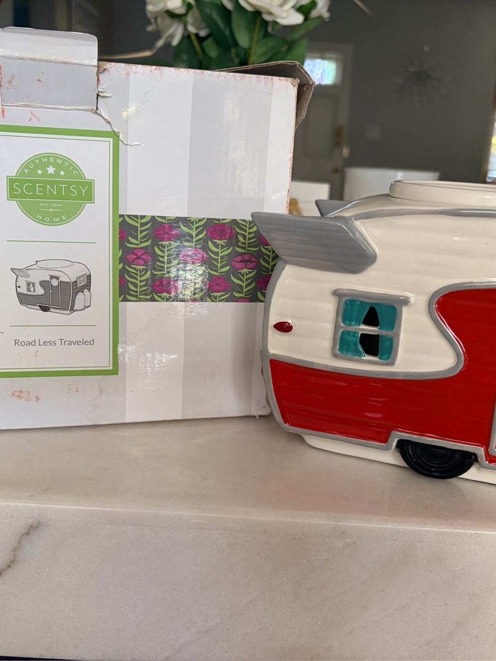 Scentsy Full Size Wax Warmer - Road Less Traveled - Red Camper